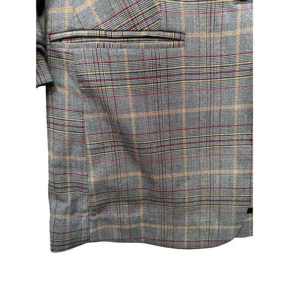 Express Womens Plaid Blazer XS Stretch Gray Scrunched Sleeve - Picture 6 of 13